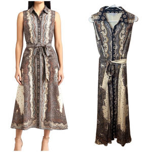JULIA JORDAN Boho Tie Waist Button Front Dress